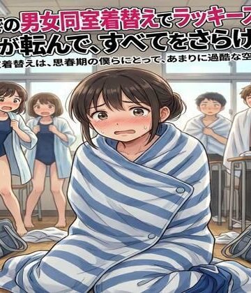 教室での男女同室着替えでラッキースケベ！女子が転んで、すべてをさらけ出す