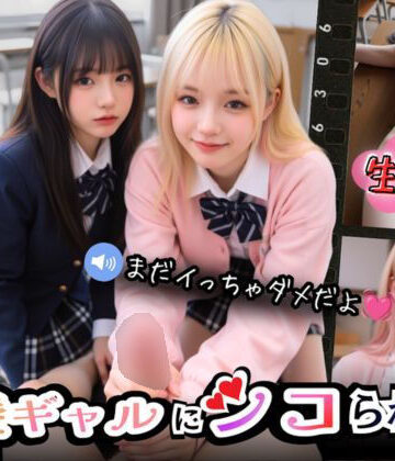 【実写系Hゲーム】好きな娘の前で金髪ギャルにシコられる！射精限界おち●ぽ焦らし我慢【Angelsgarden❤制服】レビュー5.00